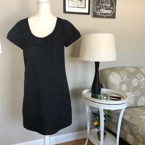 Gap Charcoal Grey Size 8 Ruffle Neck Shift Dress